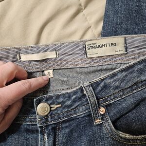 Gap low rise straight leg distressed jeans. Size 12